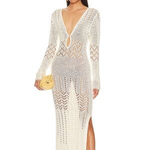 SOLID & STRIPED Cream Knit Swim Cover-Up